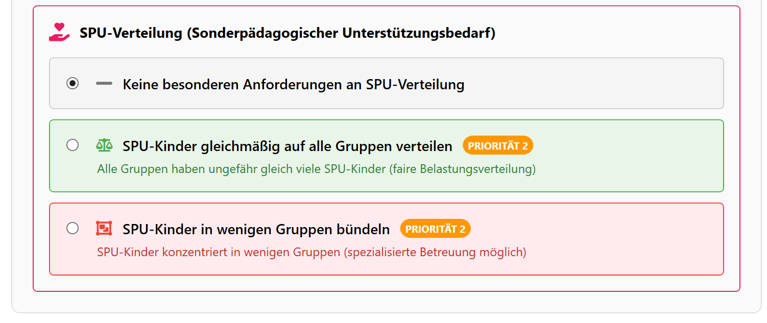 Geschlechterverteilung bei Klassenplanung konfigurieren